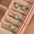 Parure Bijoux Opale Bleue