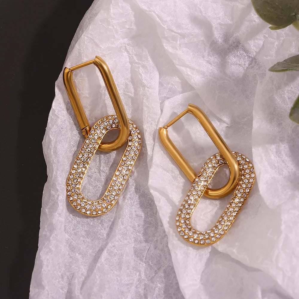 Boucles d'oreilles Luxueuses en Zircon