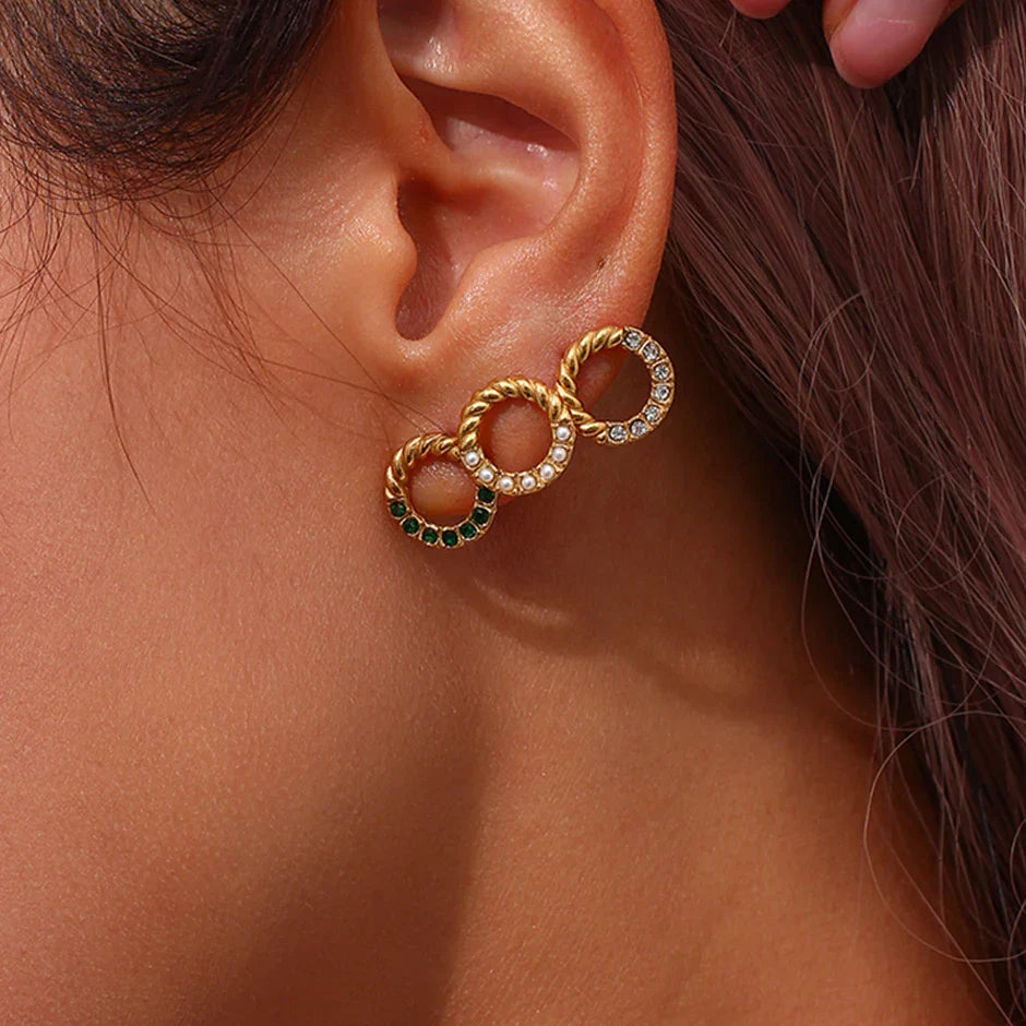 Boucles D'oreilles Perle Zircon