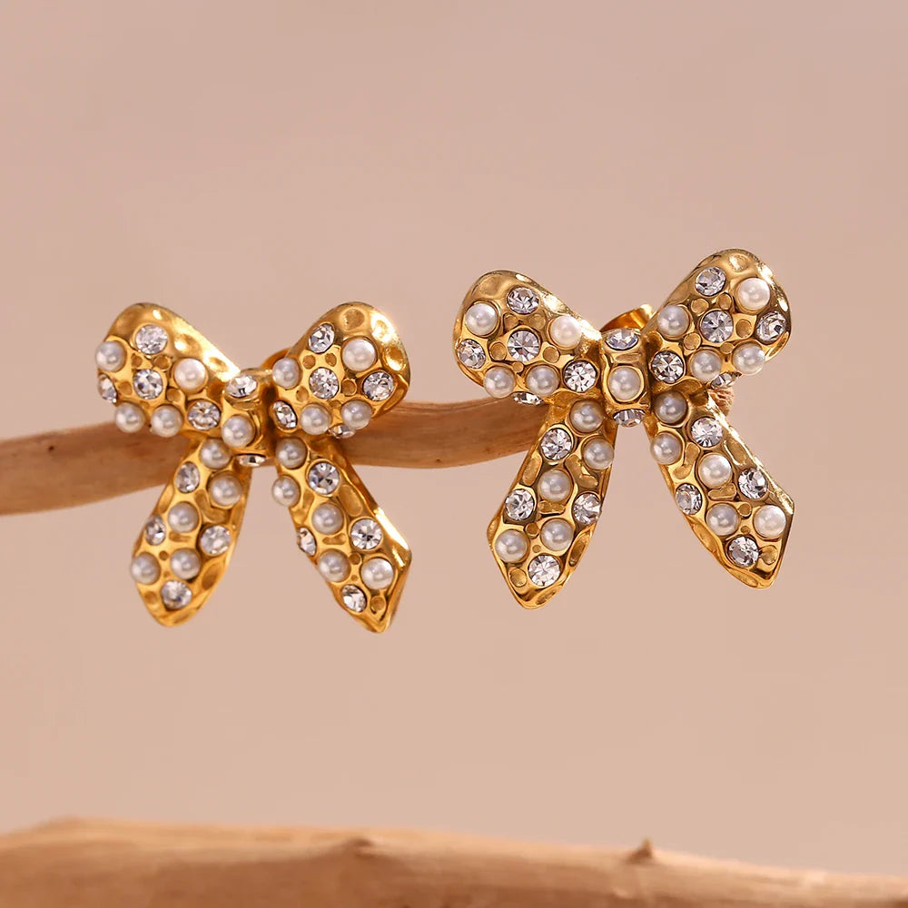 Boucles d'oreilles Nœud en Zircon